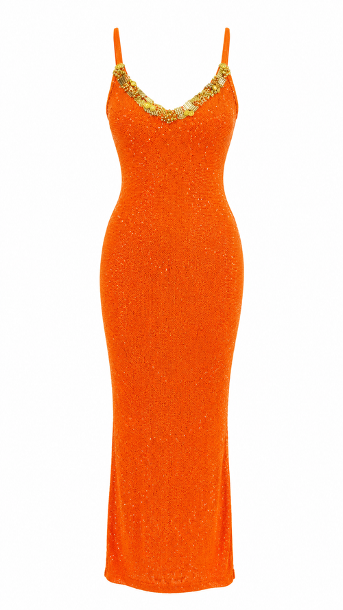 Orange Knit Dress