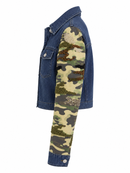 Kamuflaj Kollu Denim Ceket