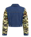 Kamuflaj Kollu Denim Ceket